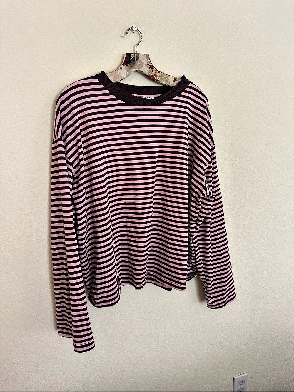 PRINCESS POLLY Settle Down Long Sleeve Top Pink & Brown Medium